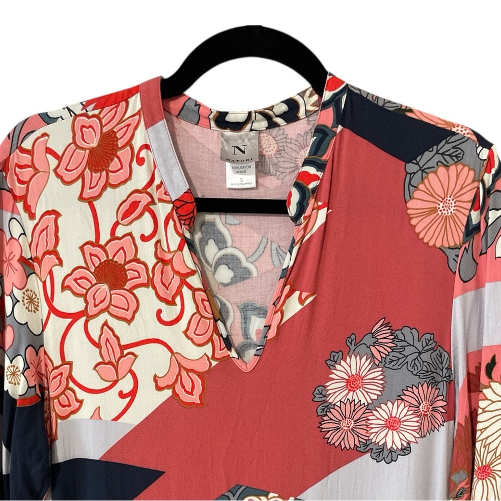 NATORI Multicolor Floral Caftan, size Small, swim coverup pjs loungewear cruise - Picture 3 of 10